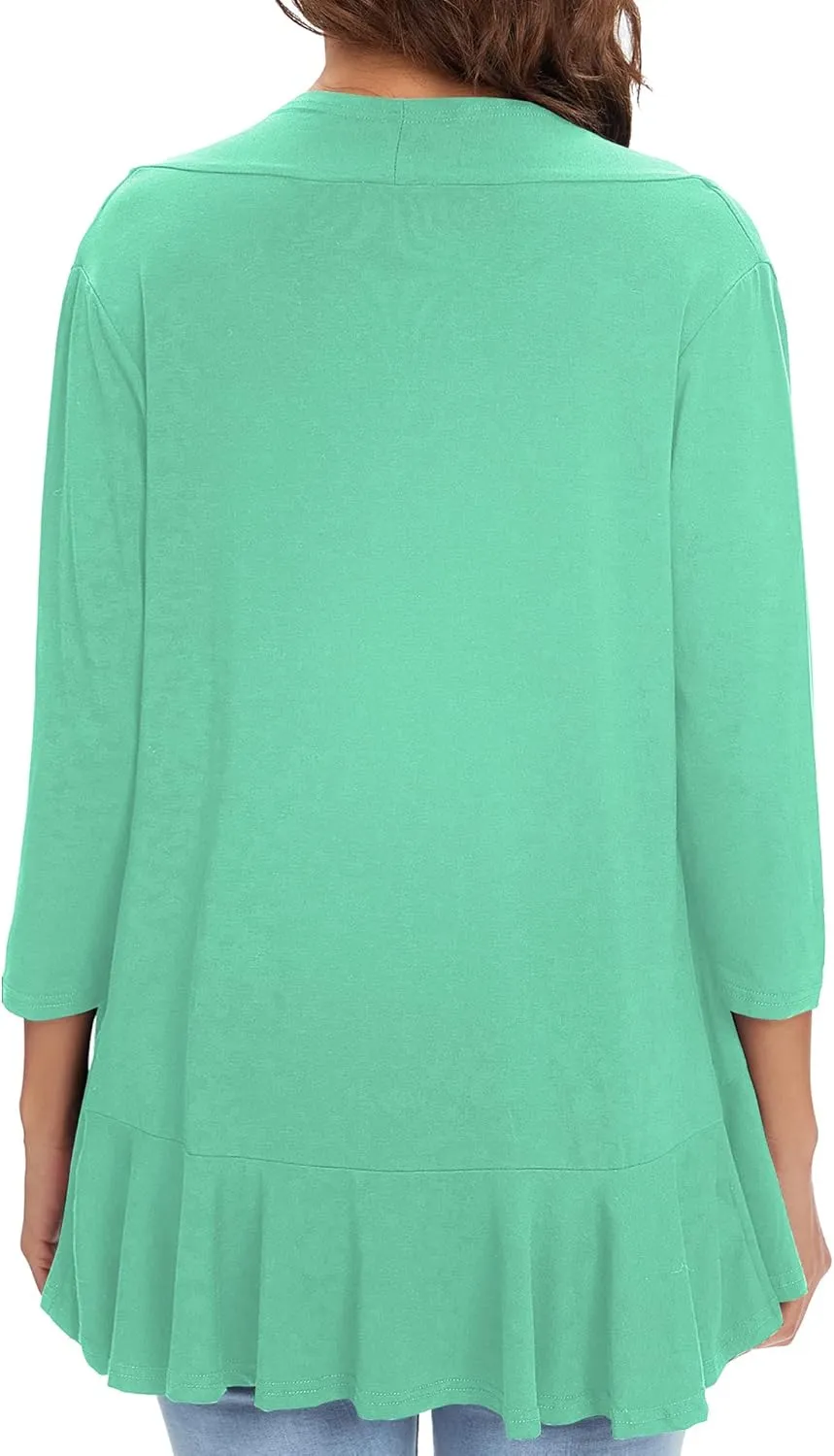 Urban CoCo Women's 3/4 Sleeve Casual Cardigans for Women Trendy Open Front Lightweight Cover Ups