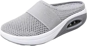 uSecee Mule Sneakers for Womens Mens Mesh Wide Width Mesh Walking Shoes Open Back Slip On Shoes Backless Platform Sneakers Lightweight Breathable Non-Slip Shoes Slippers Slides Closed Toe