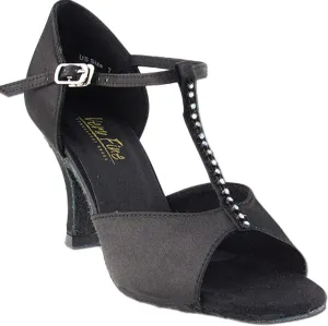 Very Fine Women's Ballroom Dance Shoes Tango Wedding Salsa Dance Shoes Black Satin and Stone 1609EB Comfortable Dance Shoes 2.5" Heel 6 M US [Bundle of 5]