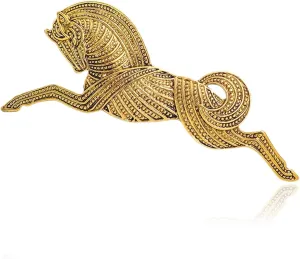 Vintage Rhinestone Leopard Horse Brooch Cute Animal Crystal Brooches and Pins for Women Gold brooch Fashion Jewelry for Women Men Gift