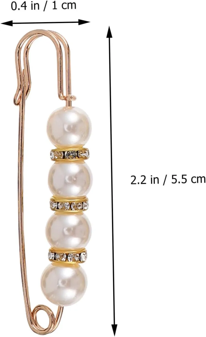Waist Brooch Rhinestone Brooch Dress Shirt Collar Clips Cardigan Brooches Cloak Pin Pearl Brooch