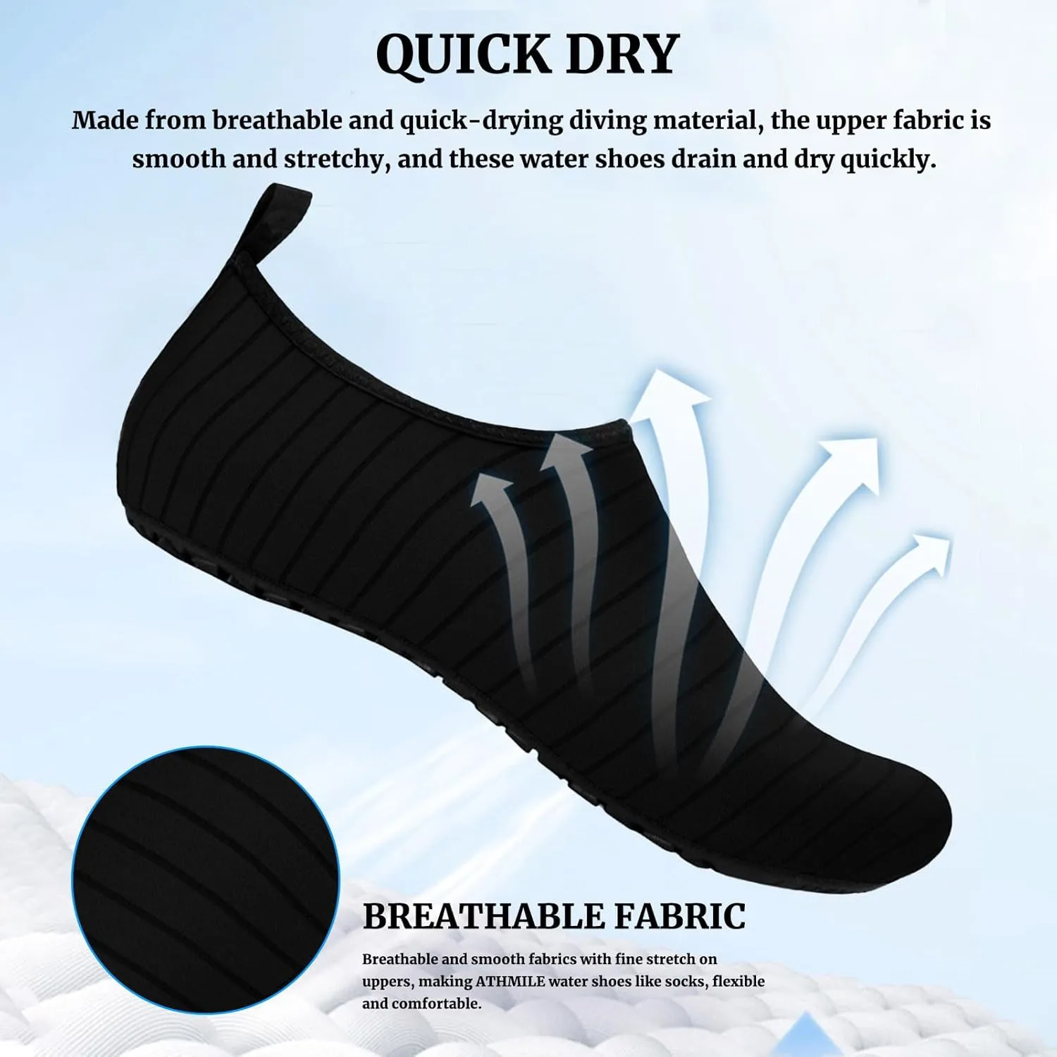 Water Shoes for Women Men Quick Dry Beach Shoe Aqua Socks Lightweight Casual Breathable Yoga Footwear Comfy Soft Swim Slip On Barefoot Pool Boating Camping Workout Sneakers Exercise Outdoor Unisex