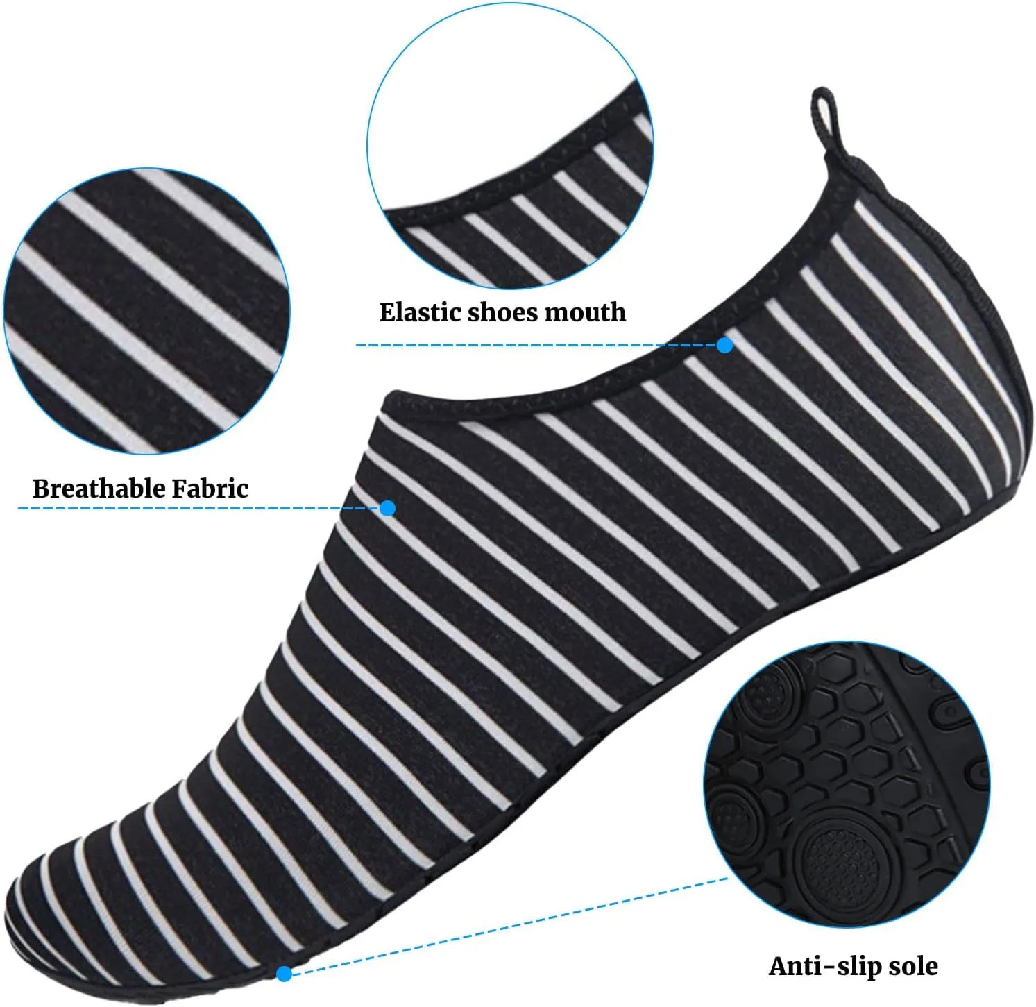 Water Sports Shoes Barefoot Quick-Dry Aqua Yoga Socks Slip-On for Men Women Swim Beach Barefoot Slip-on Wide Toe Box Sneakers Hiking Athletic Outdoor Shoes for Pool Surf Walk Breathable Soft Unisex