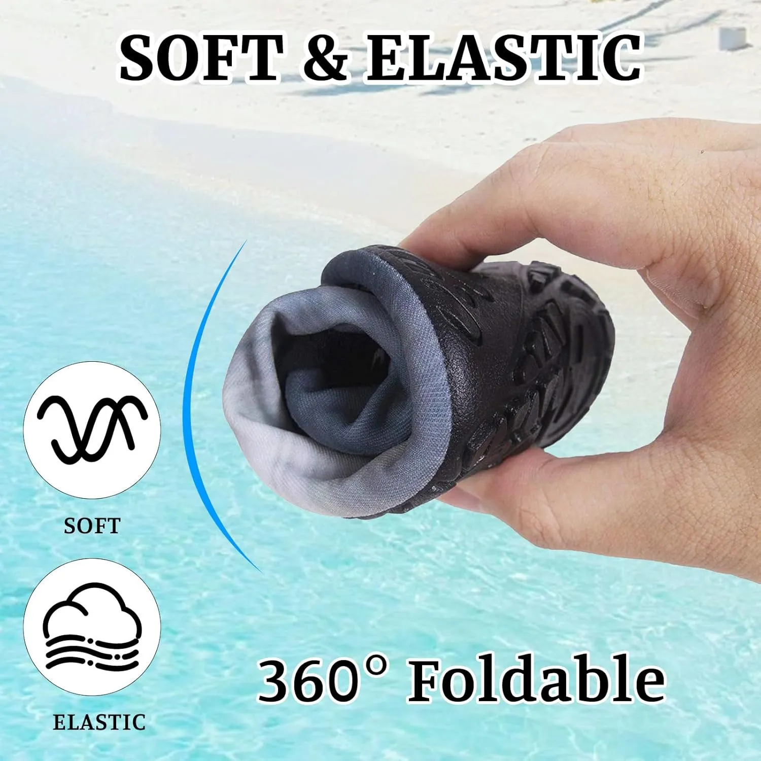 Water Sports Shoes Barefoot Quick-Dry Aqua Yoga Socks Slip-On for Men Women Swim Beach Barefoot Slip-on Wide Toe Box Sneakers Hiking Athletic Outdoor Shoes for Pool Surf Walk Breathable Soft Unisex