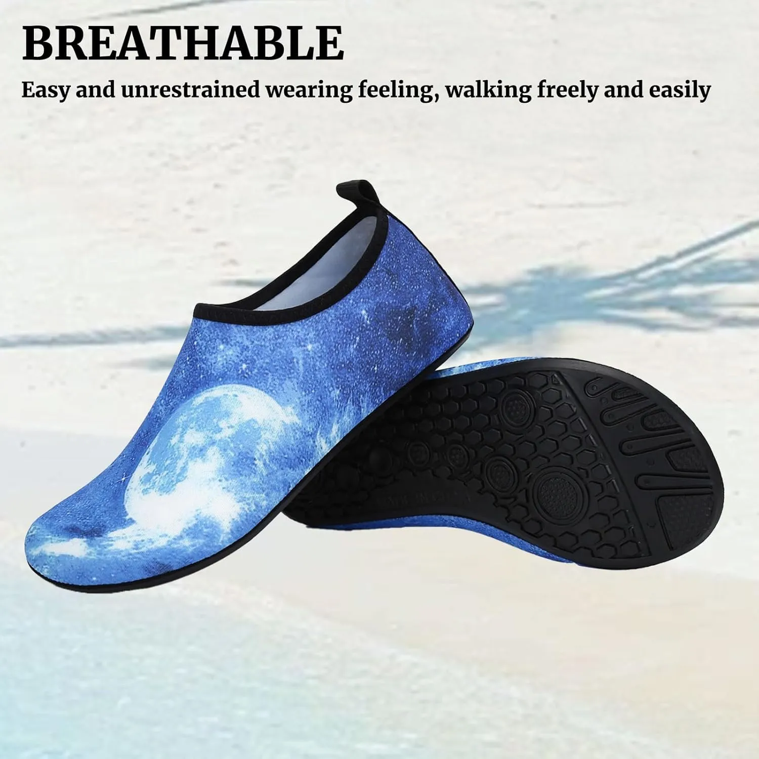 Water Sports Shoes Barefoot Quick-Dry Aqua Yoga Socks Slip-On for Men Women Swim Beach Barefoot Slip-on Wide Toe Box Sneakers Hiking Athletic Outdoor Shoes for Pool Surf Walk Breathable Soft Unisex