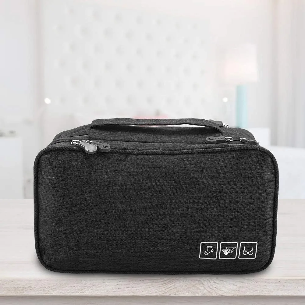 Waterproof Nylon Packing Cubes, Black, Large, Zipper Closure, Travel, Electronic Accessory, Lightweight, Foldable, Save Space, Easy Storage & Wash