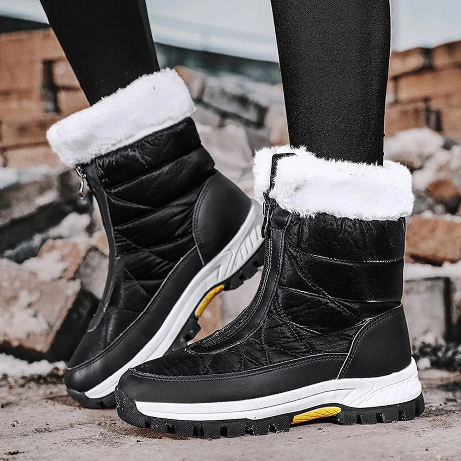 Winter Boots for Women Cute Women's Waterproof Boots Wide Width Ankle Snow Boots Womens Size 9 Womens Snow Shoes Waterproof Botas Para Invierno Mujer De Tacon