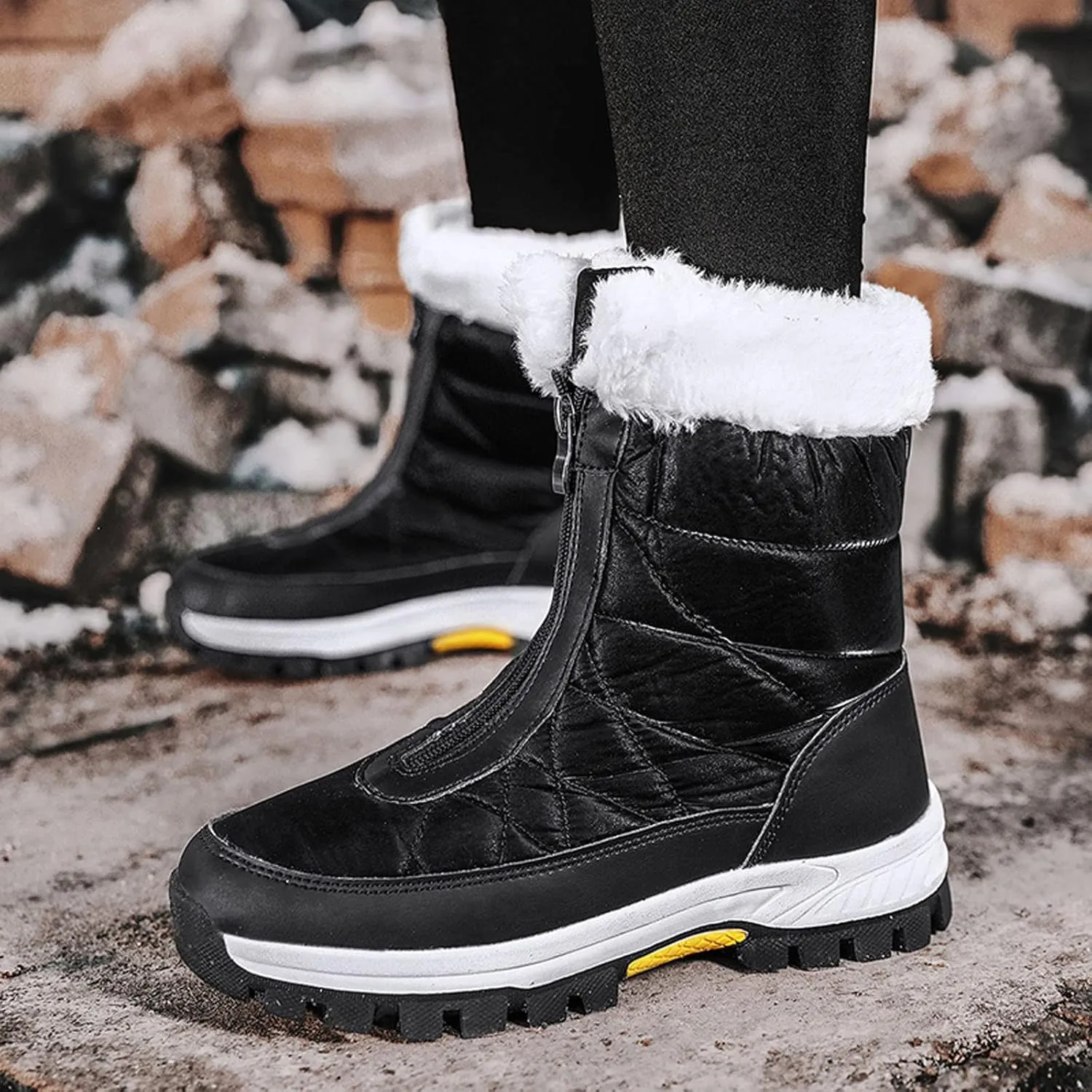 Winter Boots for Women Cute Women's Waterproof Boots Wide Width Ankle Snow Boots Womens Size 9 Womens Snow Shoes Waterproof Botas Para Invierno Mujer De Tacon