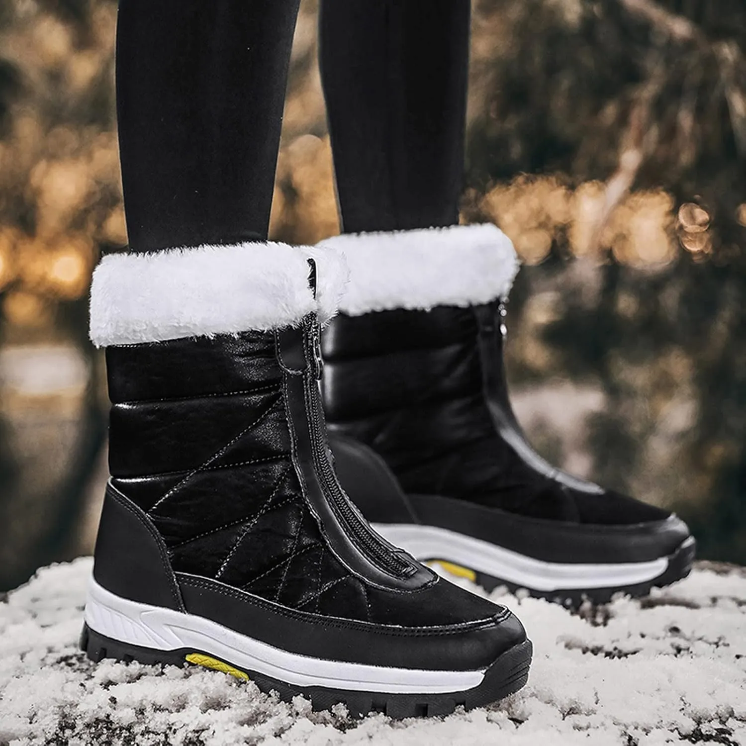 Winter Boots for Women Cute Women's Waterproof Boots Wide Width Ankle Snow Boots Womens Size 9 Womens Snow Shoes Waterproof Botas Para Invierno Mujer De Tacon