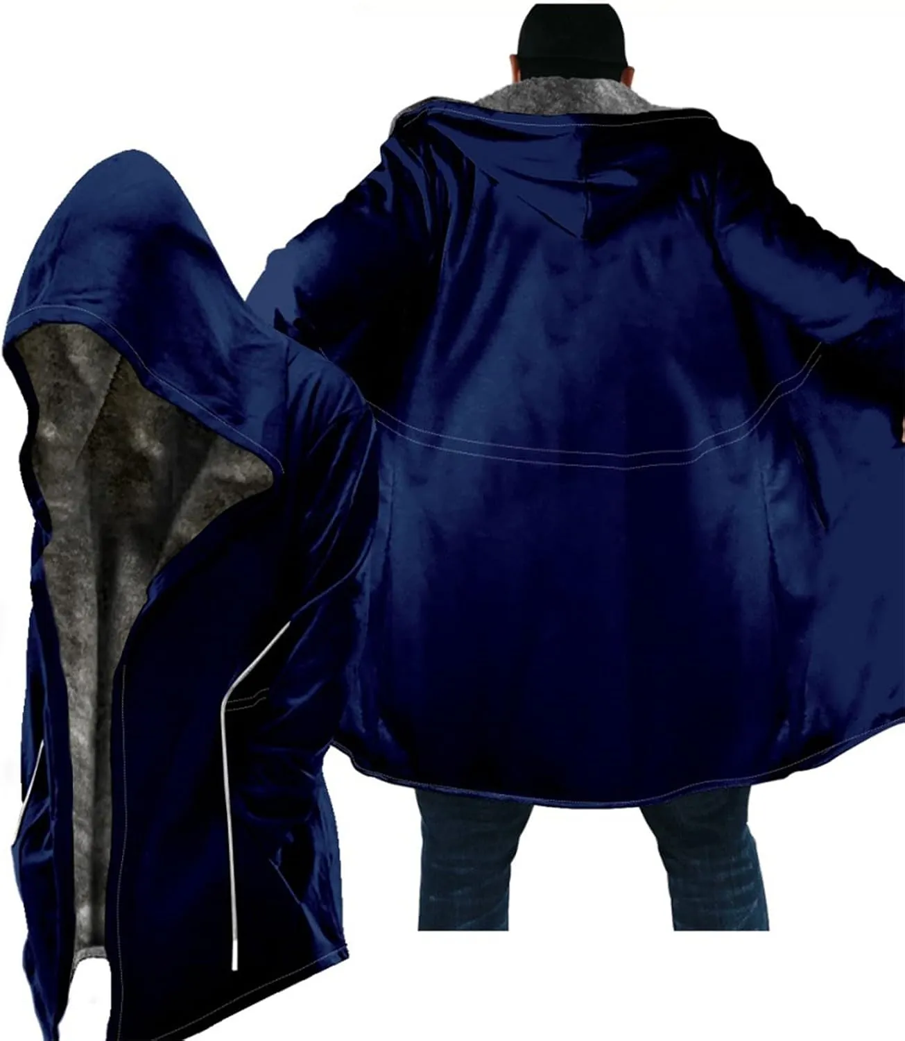 Winter Coats for Men With Hood Long Sleeve Heavyweight Warm Fleece Jacket, M-6XL