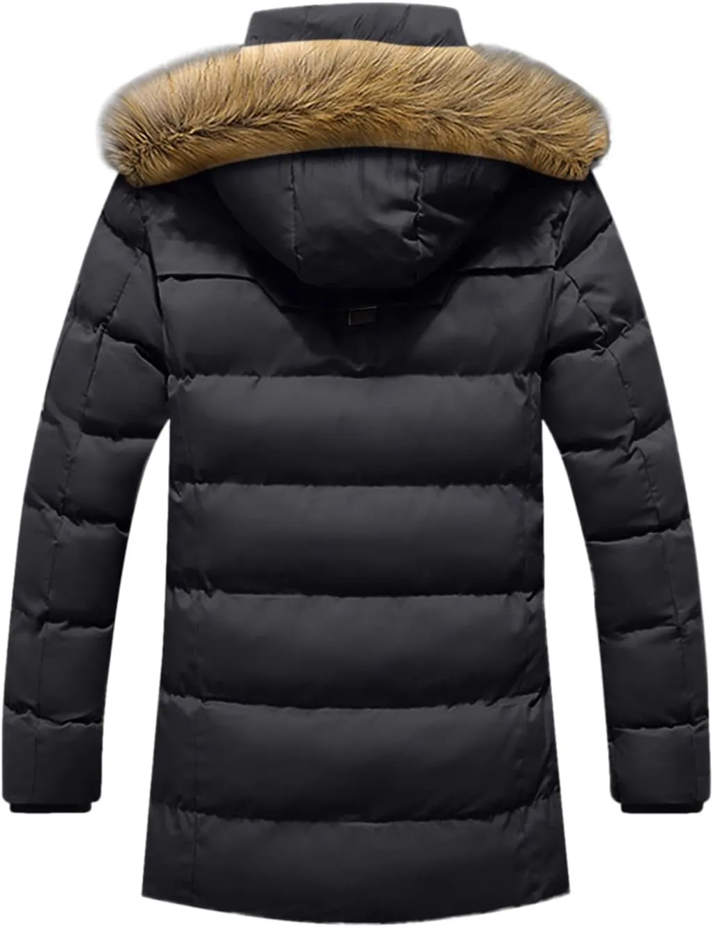 Winter Jacket For Men Cotton Padded Warm Jacket Comfort Outerwear Solid Color Plush Long Fall Winter Coats