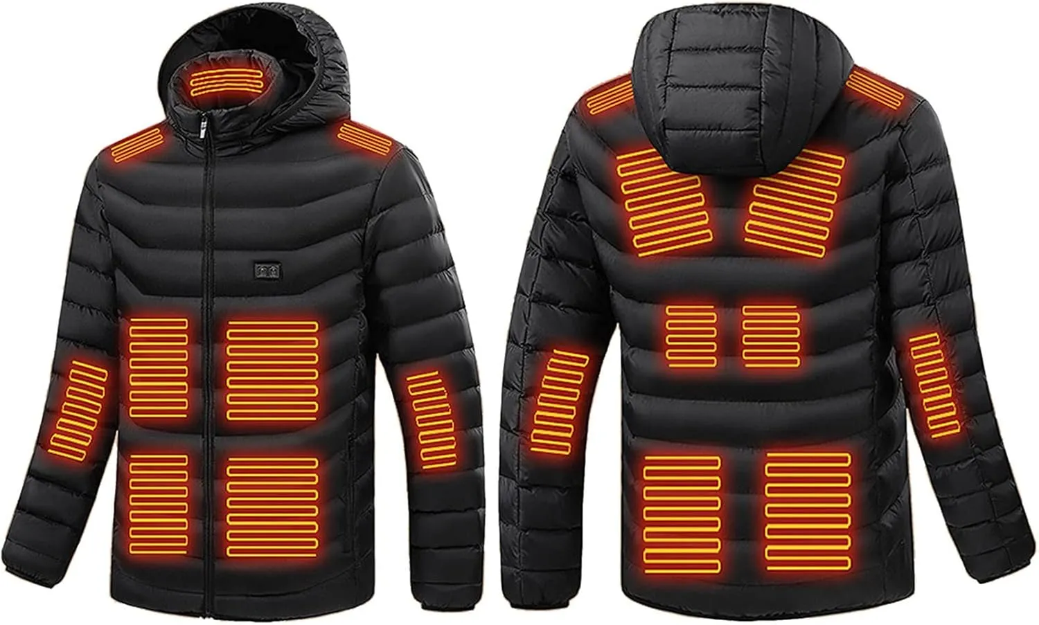 Winter Jacket For Men Cotton Padded Zipper Warm Fall Winter Hooded Coats Plus Velvet Solid Color Jacket Comfort