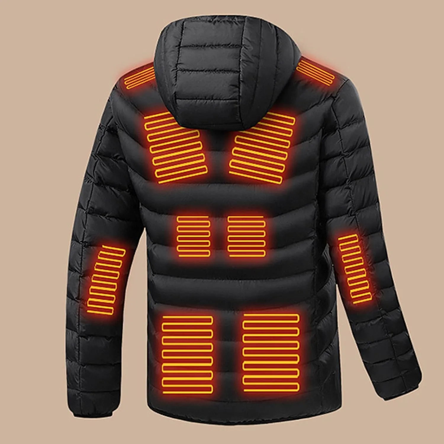 Winter Jacket For Men Cotton Padded Zipper Warm Fall Winter Hooded Coats Plus Velvet Solid Color Jacket Comfort