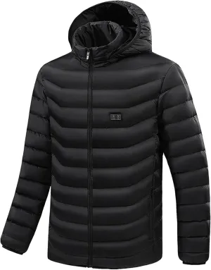 Winter Jacket For Men Cotton Padded Zipper Warm Fall Winter Hooded Coats Plus Velvet Solid Color Jacket Comfort