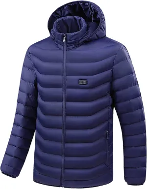 Winter Jacket For Men Cotton Padded Zipper Warm Fall Winter Hooded Coats Plus Velvet Solid Color Jacket Comfort
