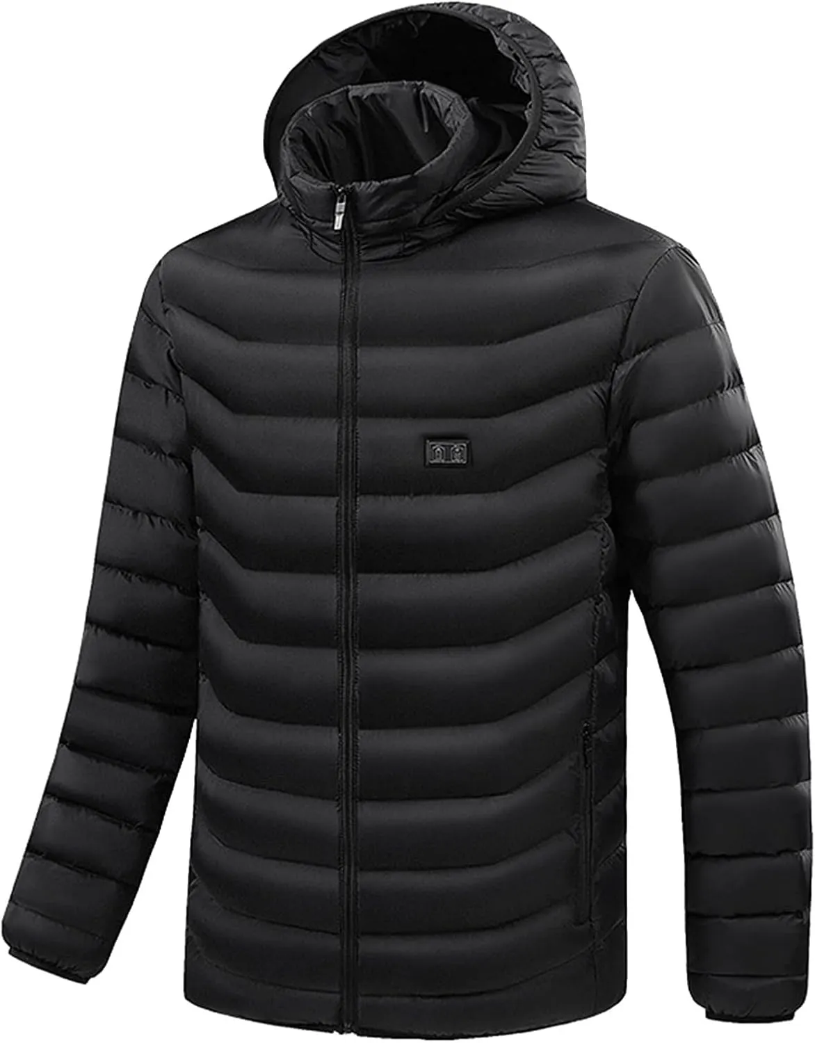 Winter Jacket For Men Cotton Padded Zipper Warm Fall Winter Hooded Coats Plus Velvet Solid Color Jacket Comfort
