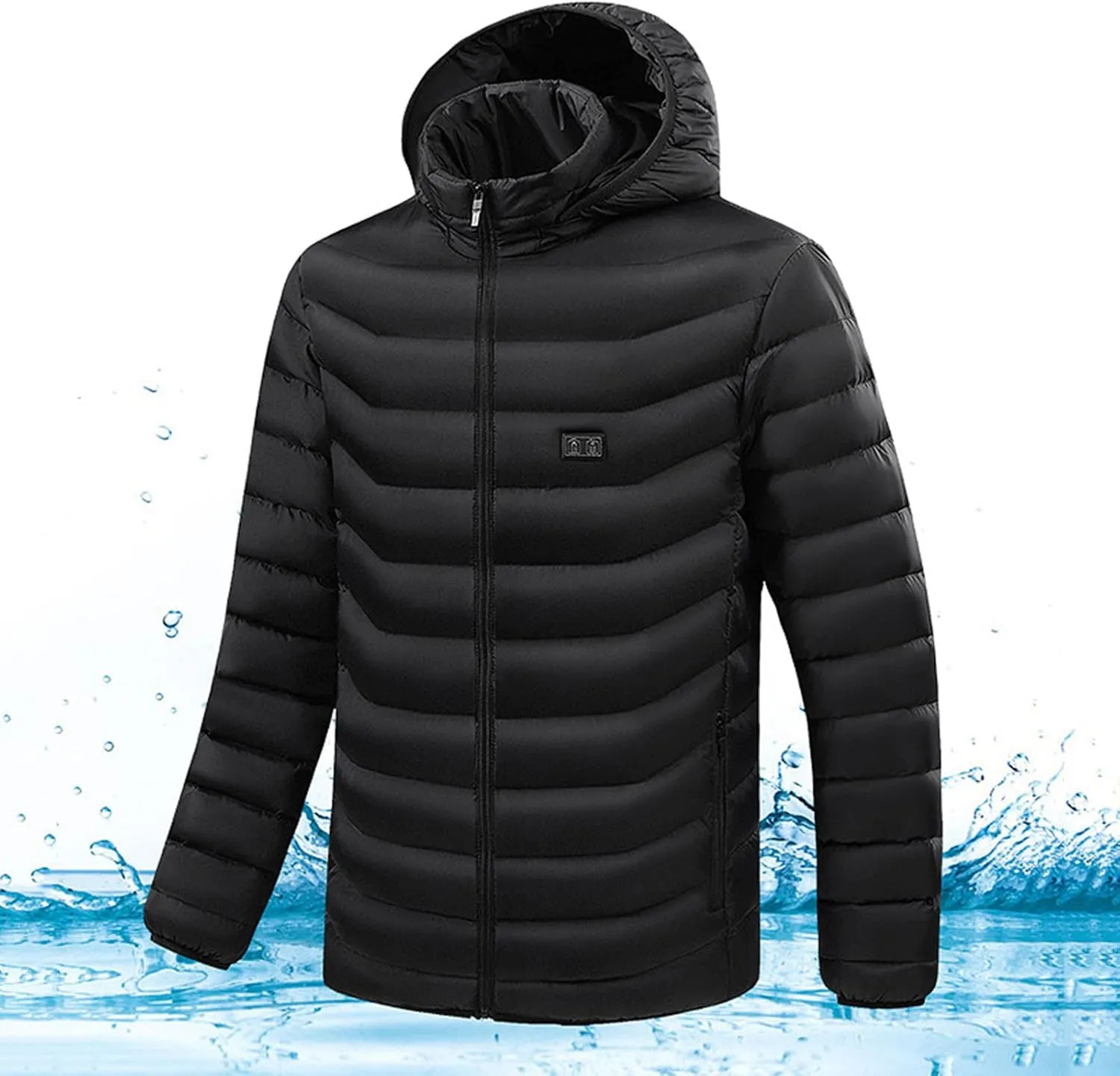 Winter Jacket For Men Cotton Padded Zipper Warm Fall Winter Hooded Coats Plus Velvet Solid Color Jacket Comfort