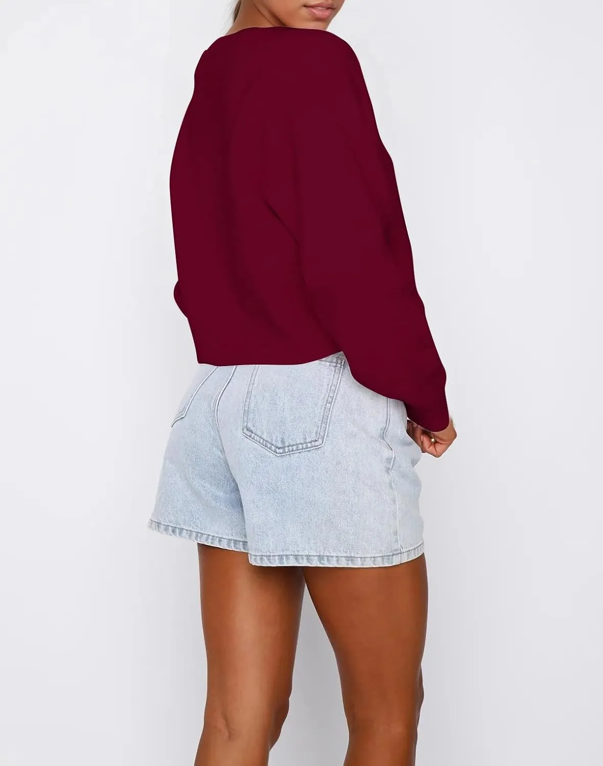 Women Casual Open Front Button Down Cropped Cardigan Sweaters Y2k Crewneck Long Sleeve Fall Knitwear Teen Clothes