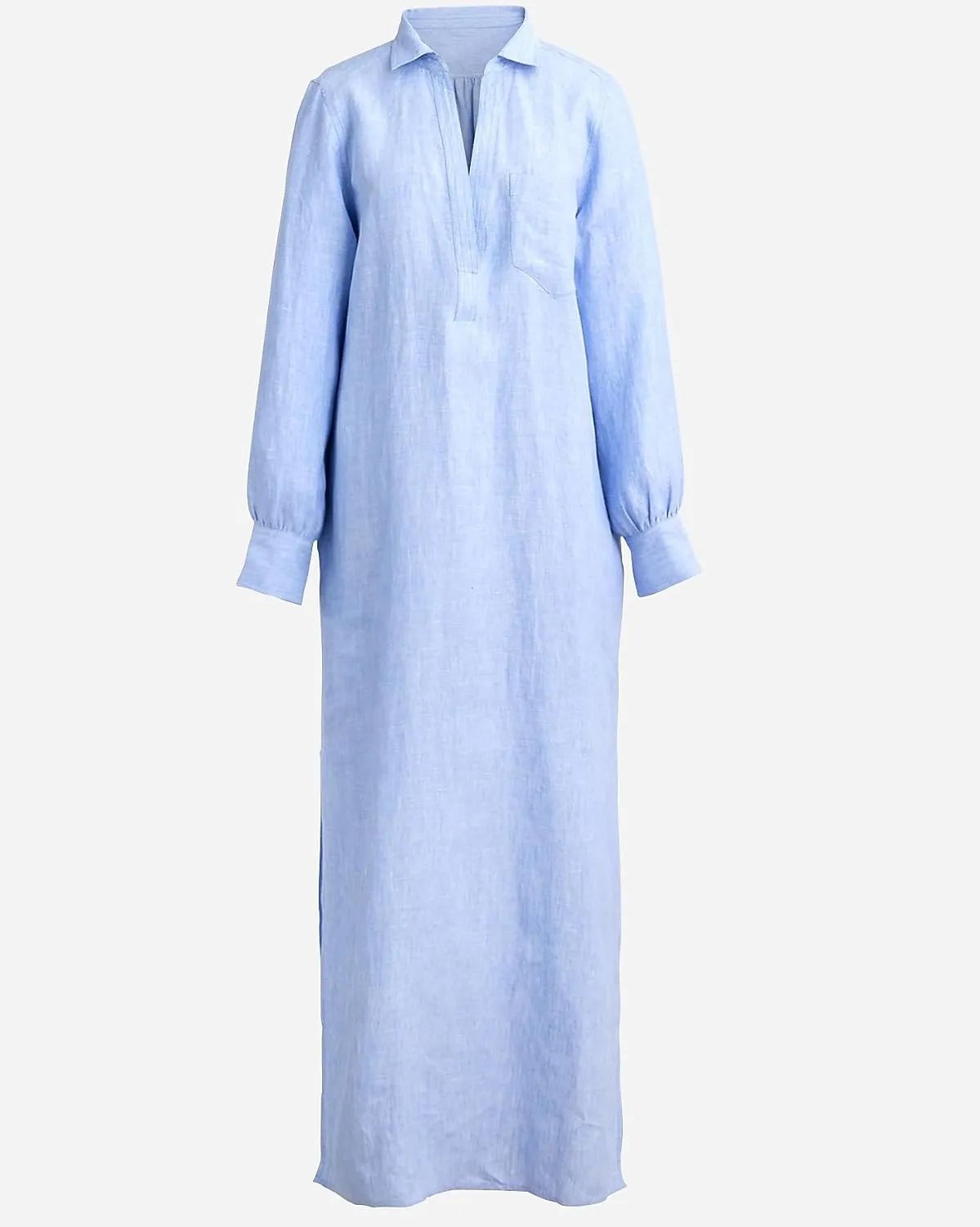 Women Cotton Linen Shirt Dress Casual Split Maxi Dresses Long Kimonos Cardigans Beach Cover Up Sundress