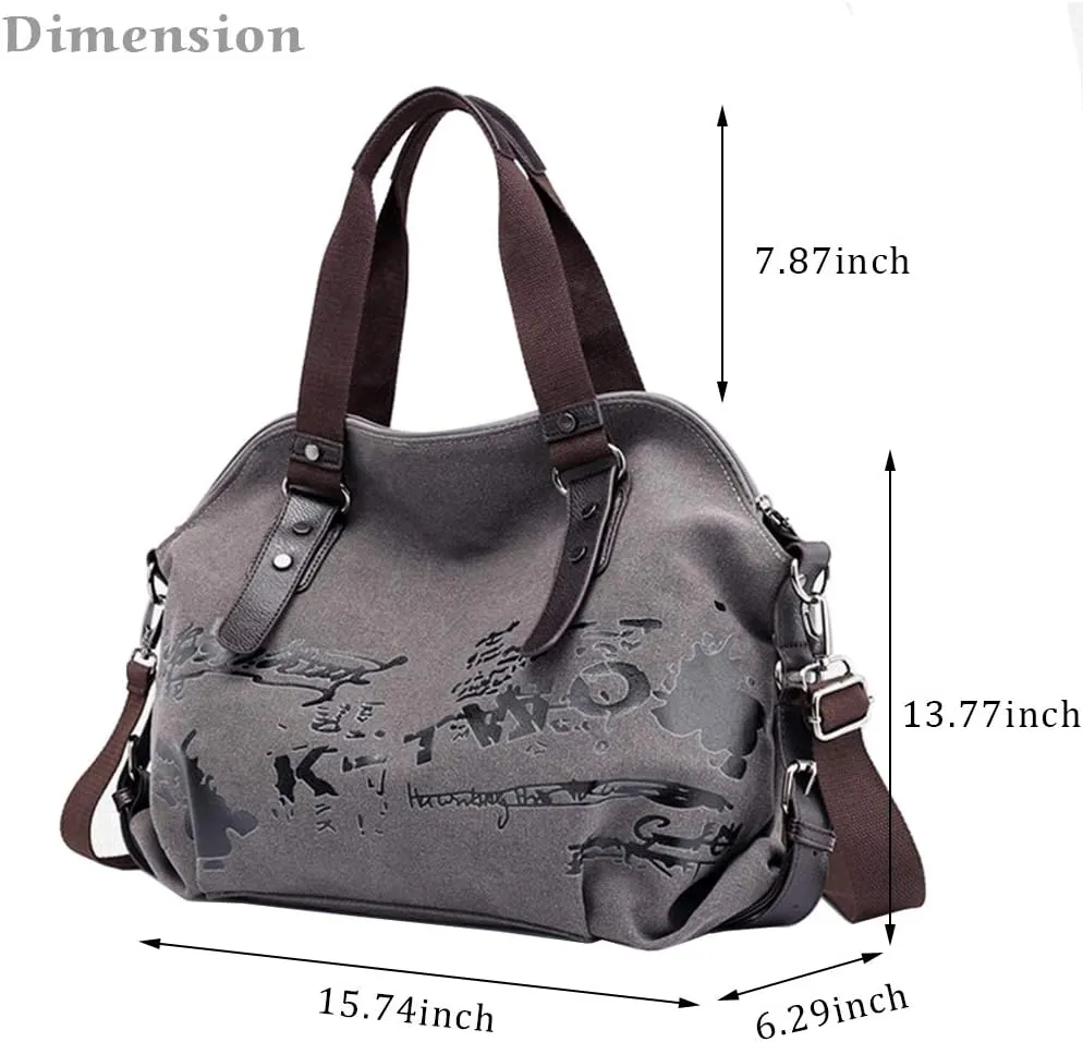 Women Handbag Casual Vintage Hobo Canvas Daily Purse Shoulder Tote Shopper Bag