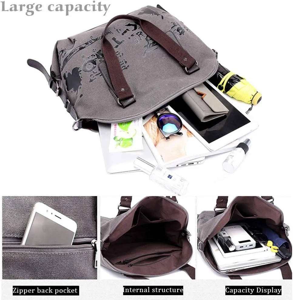 Women Handbag Casual Vintage Hobo Canvas Daily Purse Shoulder Tote Shopper Bag