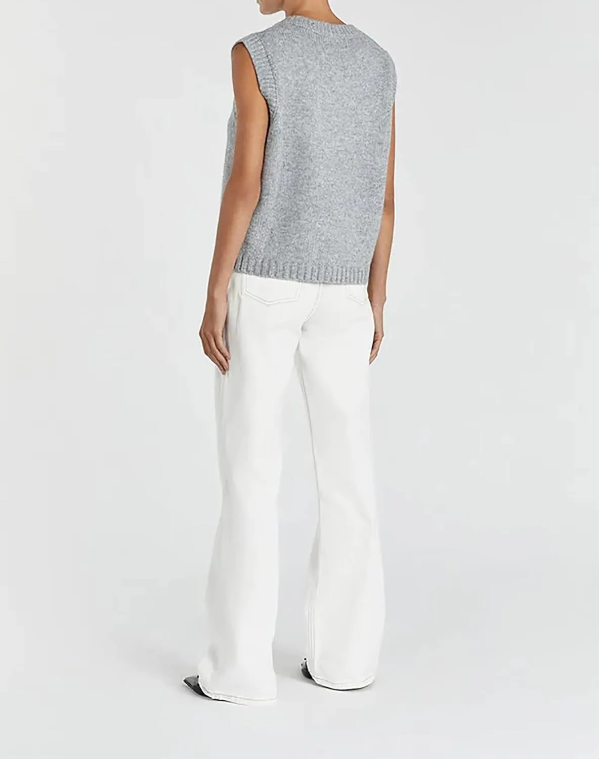 Women Knit Sweater Vest Shirts Open Front Button Down Knitwear Crewneck Sleeveless Cardigan Tank Casual Summer
