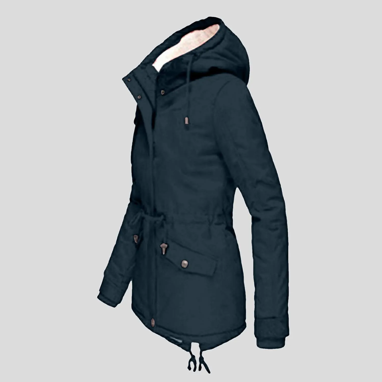 Women Plus Size Winter Overcoat Women's Jacket Thick Outwear Plush Lined Hooded Coat Warm Trench Women's Coat Women's