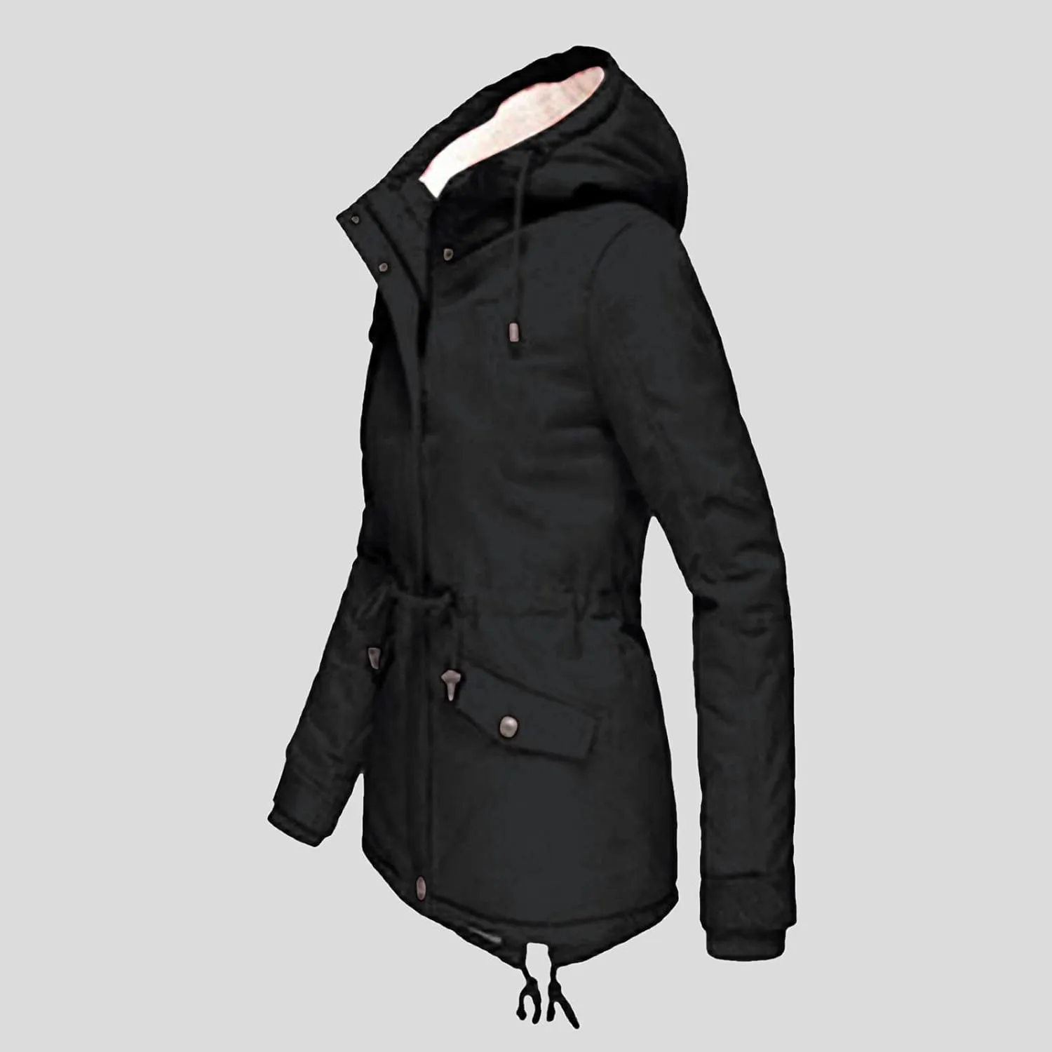 Women Plus Size Winter Overcoat Women's Jacket Thick Outwear Plush Lined Hooded Coat Warm Trench Women's Coat Women's
