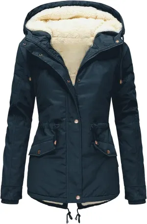 Women Plus Size Winter Overcoat Women's Jacket Thick Outwear Plush Lined Hooded Coat Warm Trench Women's Coat Women's