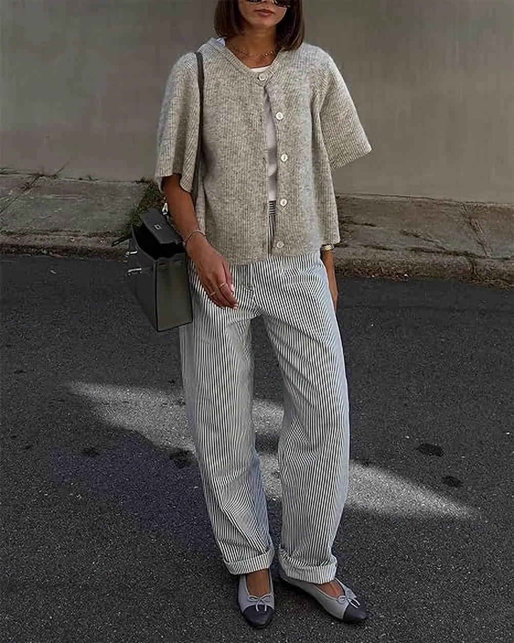 Women Short Sleeve Button Down Cropped Cardigan Sweater T-Shirts Y2k Girls Knit Pullover Crop Tops Fall Clothes
