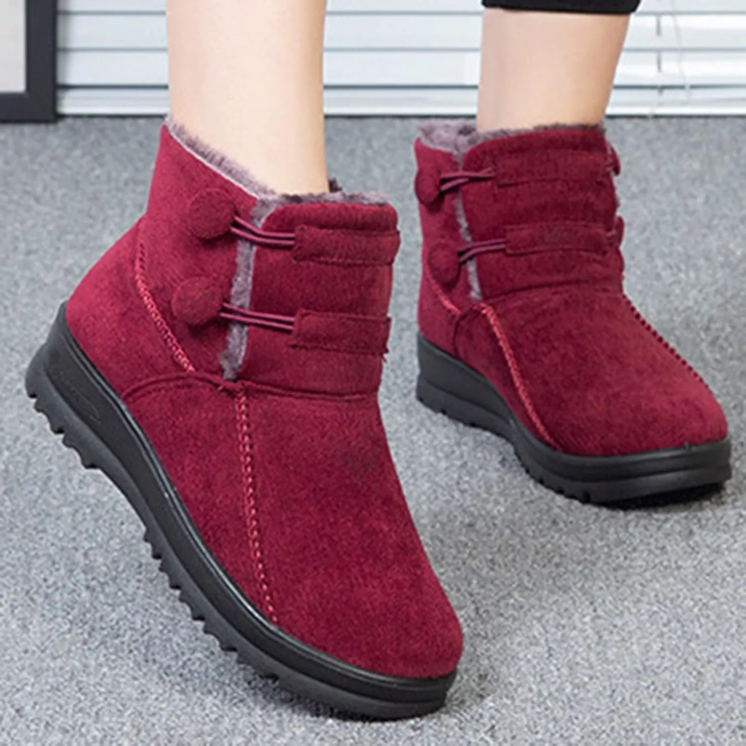 Women Snow Boots Winter Shoes with Fur Lined Warm Slip on Boots Womens Winter Boots Waterproof Tall Women's Boots Winter Womens Snow Shoes Waterproof Snow Shoes for Women Slip on
