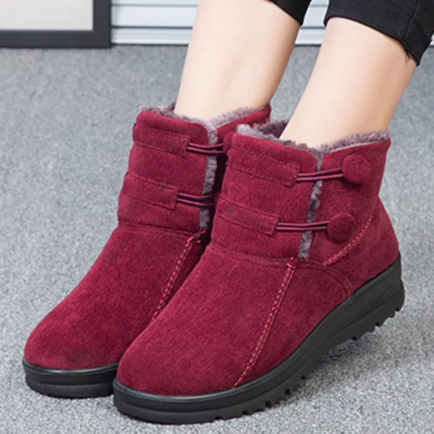 Women Snow Boots Winter Shoes with Fur Lined Warm Slip on Boots Womens Winter Boots Waterproof Tall Women's Boots Winter Womens Snow Shoes Waterproof Snow Shoes for Women Slip on