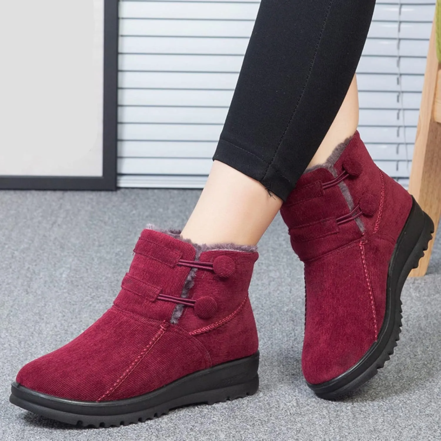 Women Snow Boots Winter Shoes with Fur Lined Warm Slip on Boots Womens Winter Boots Waterproof Tall Women's Boots Winter Womens Snow Shoes Waterproof Snow Shoes for Women Slip on