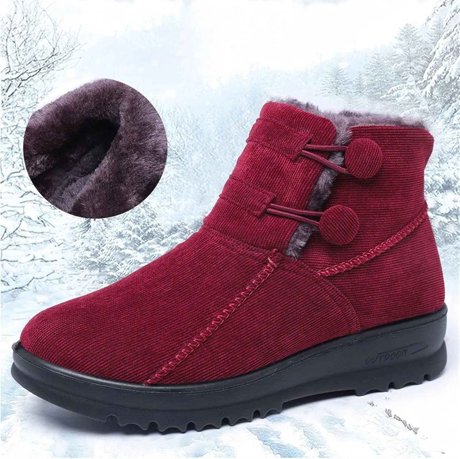 Women Snow Boots Winter Shoes with Fur Lined Warm Slip on Boots Womens Winter Boots Waterproof Tall Women's Boots Winter Womens Snow Shoes Waterproof Snow Shoes for Women Slip on