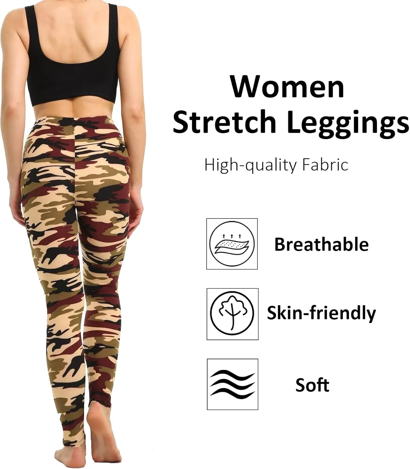 Women Stretch Leggings Camouflage Leggings Yoga High Waist Striped Trousers Leopard Patterned Compression Pants