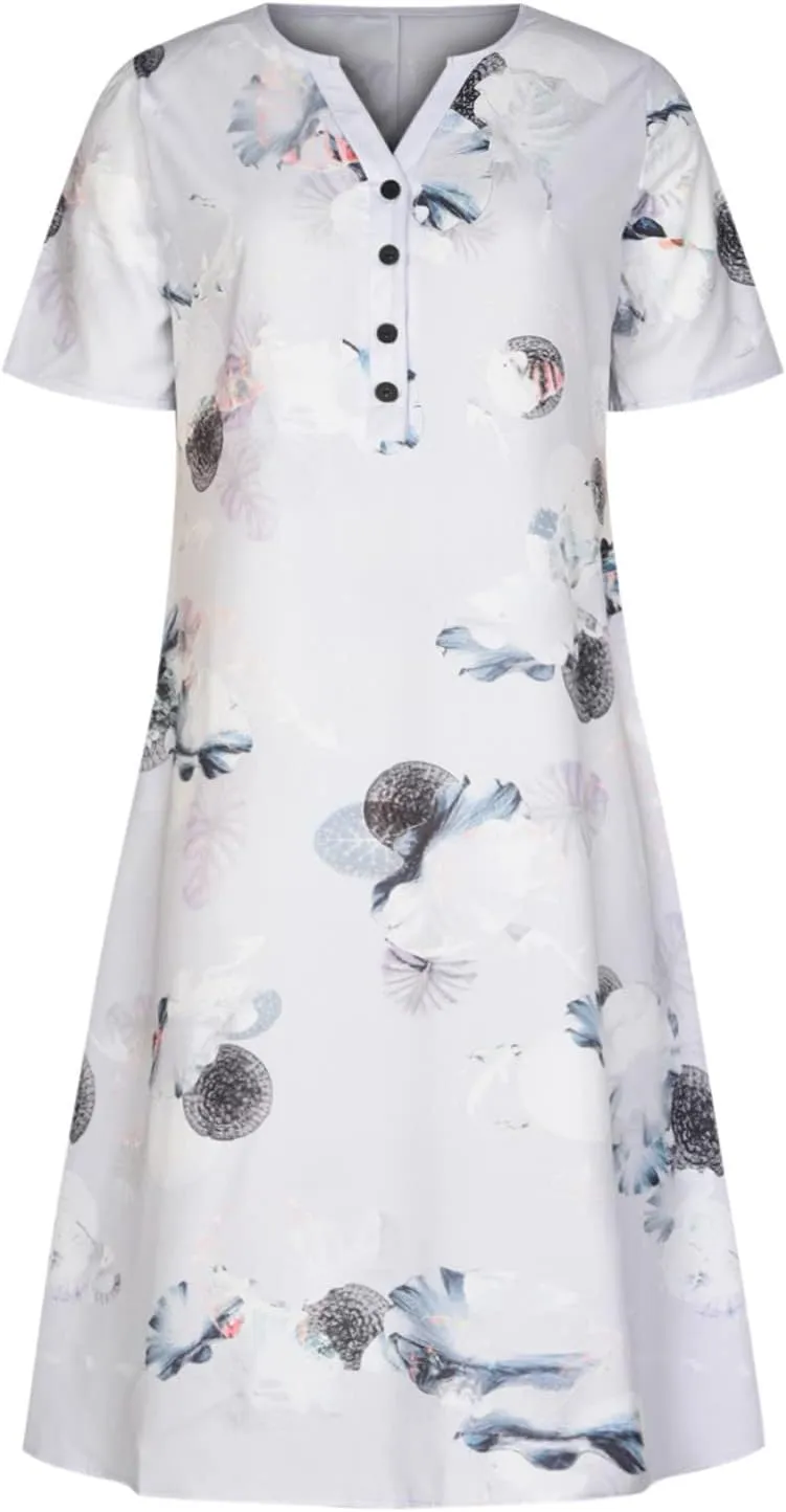 Women Sun Dresses Vneck Dresses Sun Dresses for Women Short Sleeve Maxi Long Beach Festival Hawaiian Sun Dresses