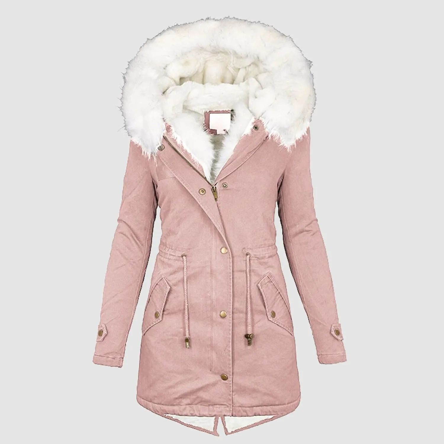 Women Winter Coats Long Hooded Fleece Lined Parka Jackets Thick Warm Cotton Jacket Coat Puffer Jacket Windproof Ski Down Coat
