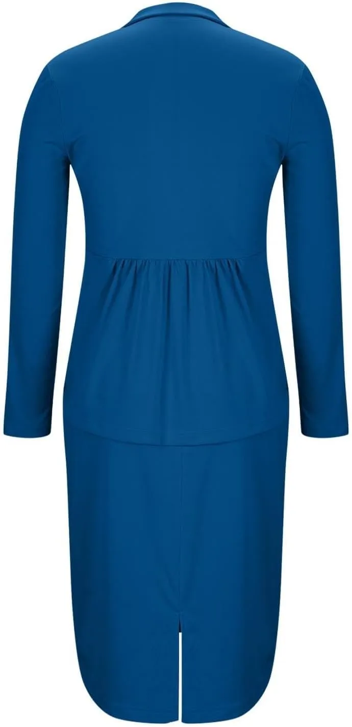 Women's 2 Piece Suit Skirt Set Business Work Jacket Long Sleeve Blazers and Midi Pencil Skirt Casual Dressy Suits