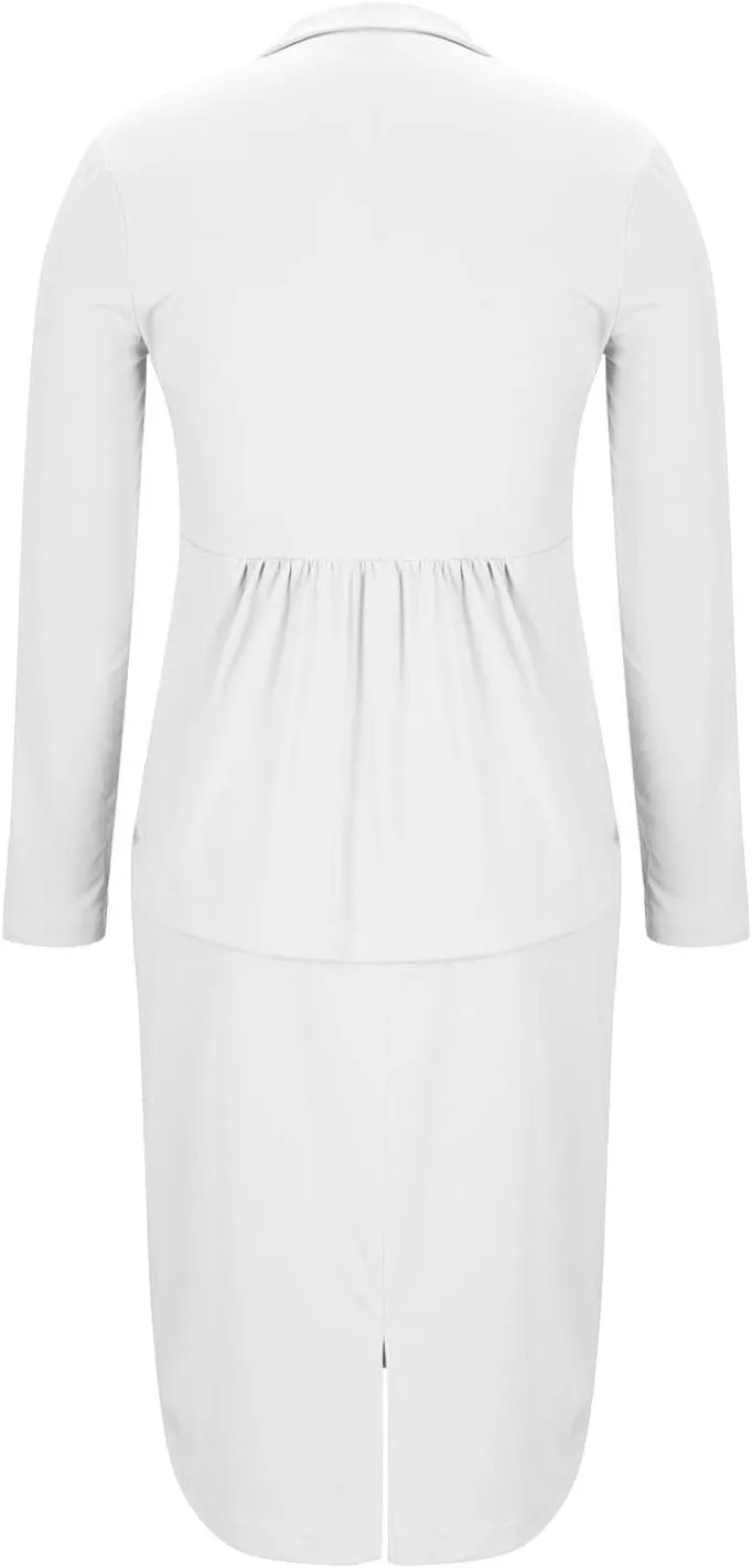 Women's 2 Piece Suit Skirt Set Business Work Jacket Long Sleeve Blazers and Midi Pencil Skirt Casual Dressy Suits