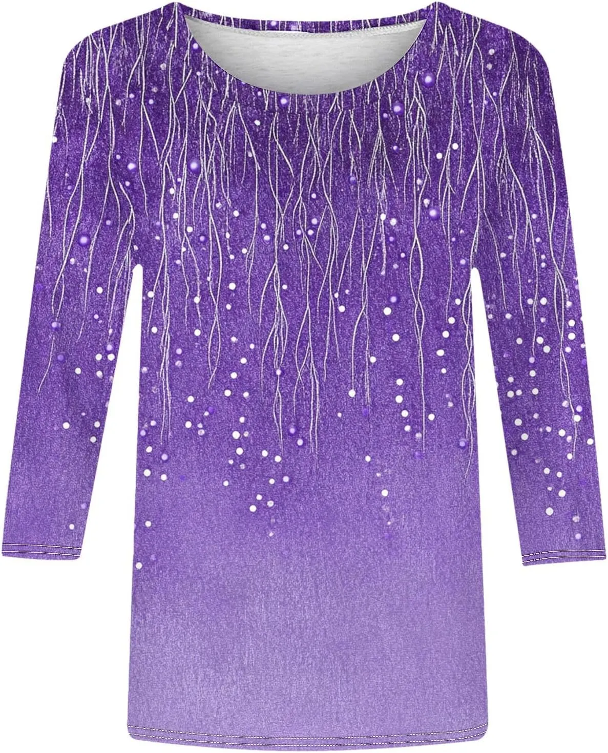 Womens 2025 Floral Boho Summer Tops 3/4 Length Sleeve Shirts Trendy Fashion Blouses Tunics Beach Vacation Clothes