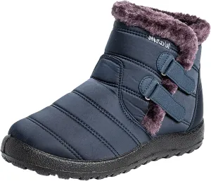 Women's Ankle Snow Boots Waterproof Snow Boots Women Black Womens Winter Boots Size 10 Wide Width Womens Duck Boots Waterproof Insulated Wide Botas De Frio Para Mujer Elegantes