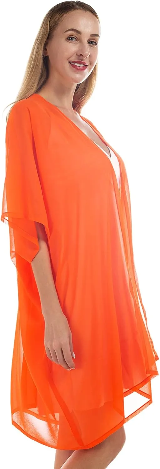 Womens Beach Kimono Coverup Sheer Chiffon Cover Ups Swimwear Cardigan Summer