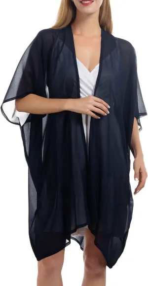 Womens Beach Kimono Coverup Sheer Chiffon Cover Ups Swimwear Cardigan Summer