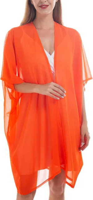 Womens Beach Kimono Coverup Sheer Chiffon Cover Ups Swimwear Cardigan Summer