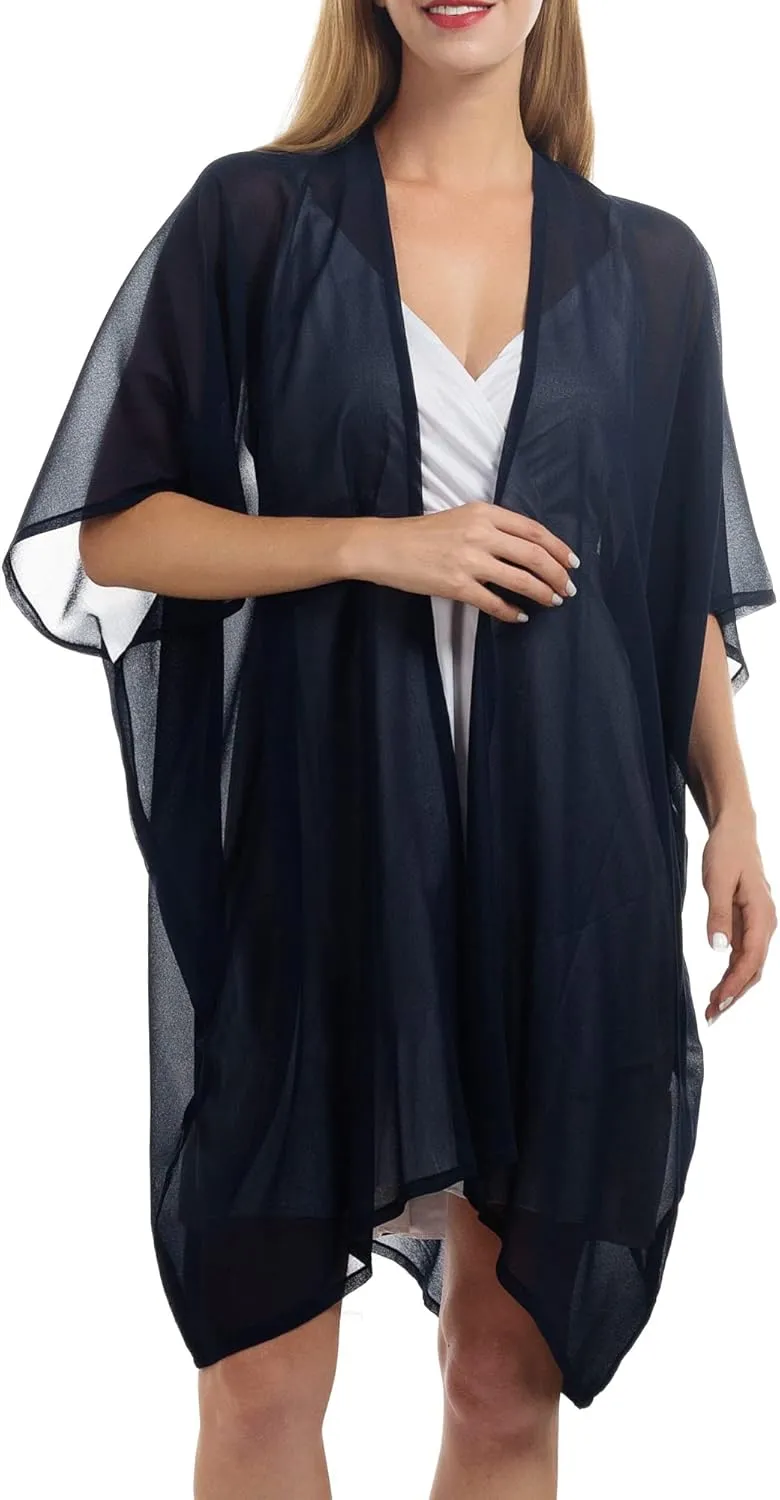 Womens Beach Kimono Coverup Sheer Chiffon Cover Ups Swimwear Cardigan Summer
