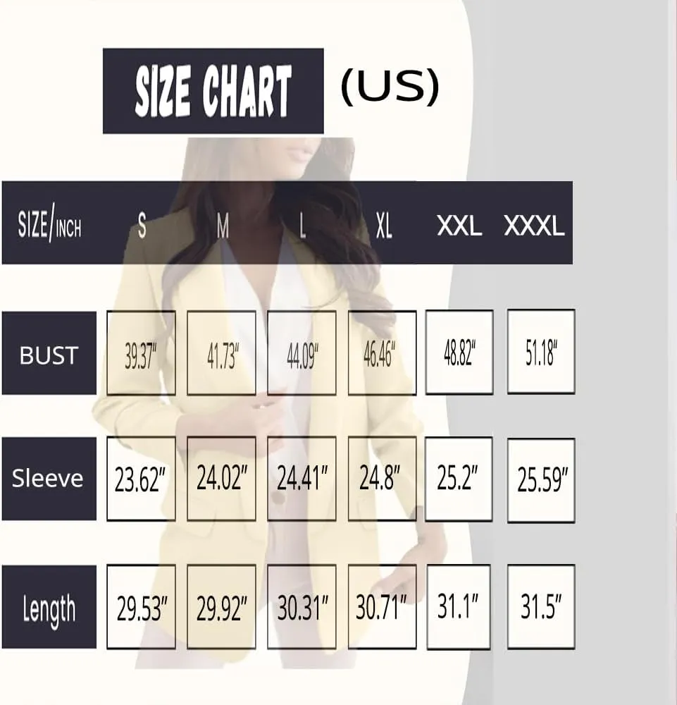 Womens Blazers 2024 Fall Bussiness,Casual Long Sleeve Button Open Front Suit Jackets, Work Clothes with Pockets