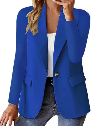 Womens Business Casual Blazer Summer Cardigan Lapel Button Down Solid Suit Jacket with Lined Office Work Clothes 2025