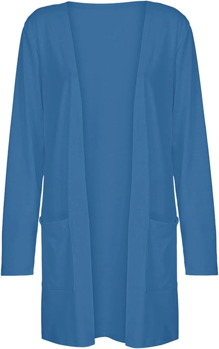 Womens Cardigans Summer Lightweight Long Sleeve with Pockets 2024 Plus Size Casual Comfy Thin Open Front Cardigan