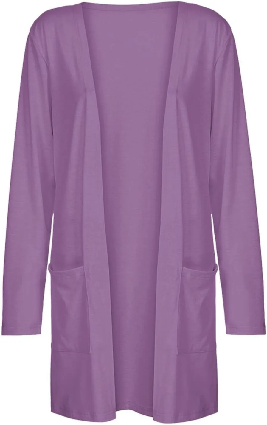 Womens Cardigans Summer Lightweight Long Sleeve with Pockets 2024 Plus Size Casual Comfy Thin Open Front Cardigan