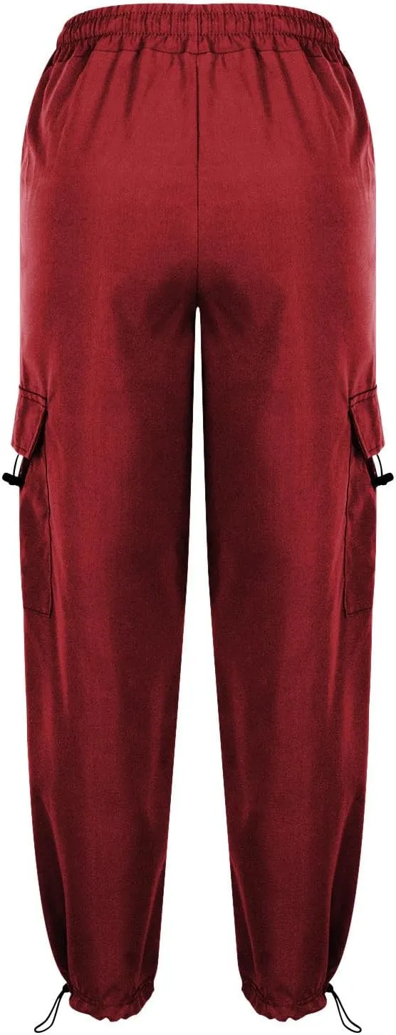 Womens Cargo Pants Baggy Wide Leg Pants Drawstring Waist Pants Y2k Cargo Pants Lightweight Hiking Pants Trendy Pants